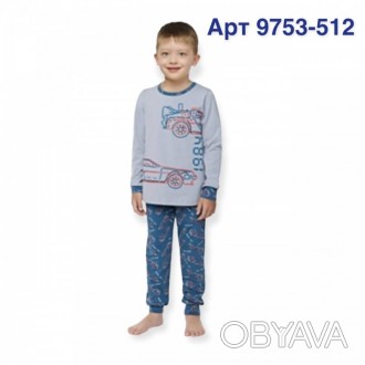 Пижама для мальчика Арт 9753-512 Тёмно-серый с синим
Пижама для мальчика (штаны . . фото 1