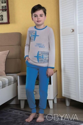 Пижама для мальчика Арт 9751-167 Серый с синим
Состав: 95% хлопок 5% эластан
Раз. . фото 1