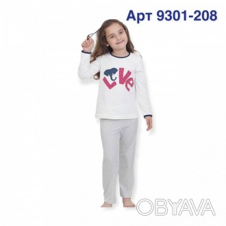 Пижама для девочки Арт 9301-208 Молочный
Состав: 95% хлопок 5% эластан
Размеры:
. . фото 1