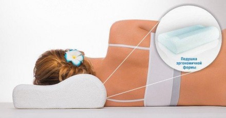 Подушка ортопедична Memory Pillow, Подушка з пам'яттю, Анатомічна подушка для сн. . фото 3