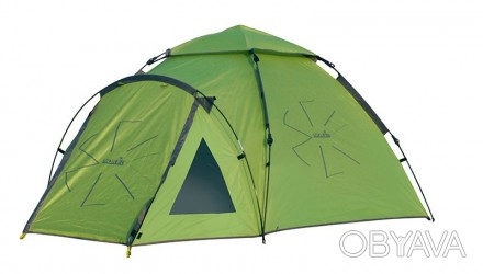 Двухслойная 4-х местная палатка с полуавтоматическим быстро сборным каркасом. Дв. . фото 1