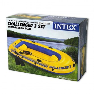 Тримісний надувний човен Challenger 3 Intex 68370 витримує навантаження до 255 к. . фото 4