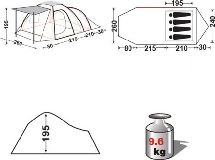 Призначення: для кемпінгу; Сезон: літо, весна, осінь, зима; Конструкція: каркасн. . фото 7