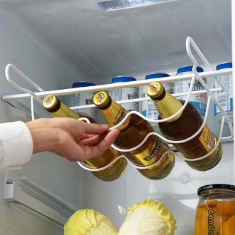 Підвісна полиця для пляшок у холодильник забезпечить зручне та компактне розміще. . фото 3