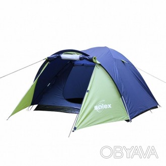 Двухслойная палатка для двух человек имеет куполообразную форму, вентиляционное . . фото 1