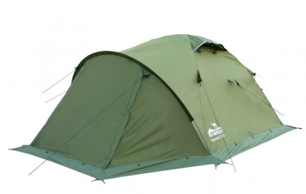 Трехместная палатка Tramp Mountain 3 (V2) TRT-023 GreenТрехдуговая модель констр. . фото 3