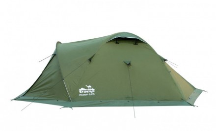 Трехместная палатка Tramp Mountain 3 (V2) TRT-023 GreenТрехдуговая модель констр. . фото 2
