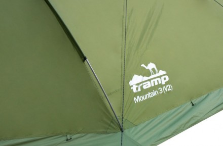 Трехместная палатка Tramp Mountain 3 (V2) TRT-023 GreenТрехдуговая модель констр. . фото 7