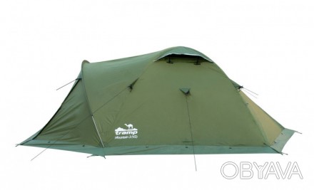 Трехместная палатка Tramp Mountain 3 (V2) TRT-023 GreenТрехдуговая модель констр. . фото 1