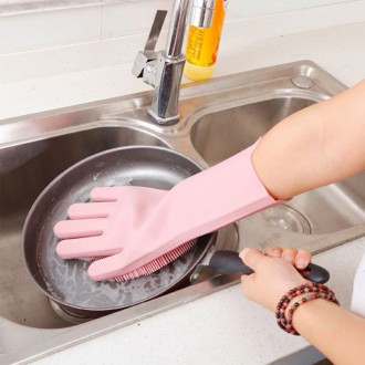 Гумові господарські рукавички Magic Silicone Gloves призначені для захисту рук. . . фото 7