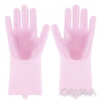 Гумові господарські рукавички Magic Silicone Gloves призначені для захисту рук. . . фото 1