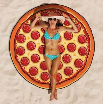 Пляжний килимок піца Pizza.Відмінний варіант для пляжу та відпочинку на природі . . фото 2