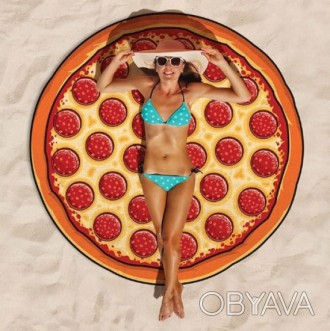 Пляжний килимок піца Pizza.Відмінний варіант для пляжу та відпочинку на природі . . фото 1
