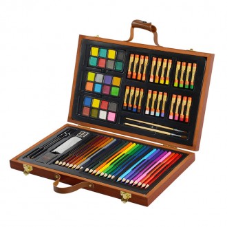 Набір містить:24 олійна пастель24 акварельні фарби24 кольорові олівці2 художні п. . фото 2