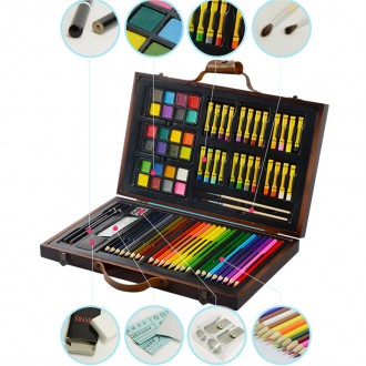 Набір містить:24 олійна пастель24 акварельні фарби24 кольорові олівці2 художні п. . фото 4