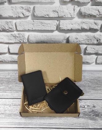 Подарунковий набір DNK Leather №10 18,0*10,0*3,5 см Чорний. Киев. фото 1