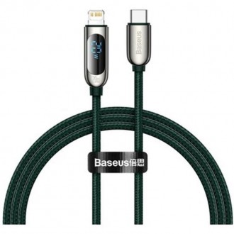 Кабель Baseus Display Fast Charging USB-C-Lightning, 20W, 1м Green 
 
Отправка д. . фото 2