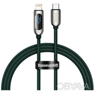 Кабель Baseus Display Fast Charging USB-C-Lightning, 20W, 1м Green 
 
Отправка д. . фото 1