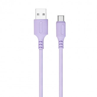 Кабель ColorWay USB-USB Type-C, soft silicone, 2.4А, 1м, Purple 
 
Отправка данн. . фото 2