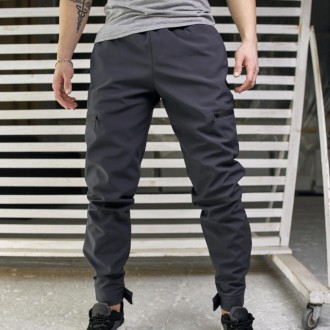 Мужские теплые брюки карго Softshell штаны на микрофлисе с карманами софтшелл 'R. . фото 2