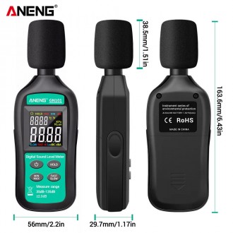 Цифровий вимірювач рівня звуку ANENG GN101 – це ідеальний інструмент для вимірюв. . фото 3