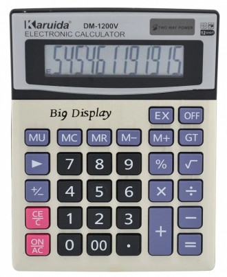  Калькулятор настільний бухгалтерський Karuida DM-1200V виконаний у класичному д. . фото 2
