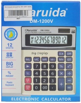  Калькулятор настільний бухгалтерський Karuida DM-1200V виконаний у класичному д. . фото 3