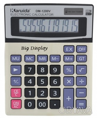  Калькулятор настільний бухгалтерський Karuida DM-1200V виконаний у класичному д. . фото 1