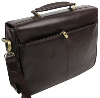 Мужской деловой портфель из натуральной кожи Giorgio Ferretti коричневый 
EF009 . . фото 7