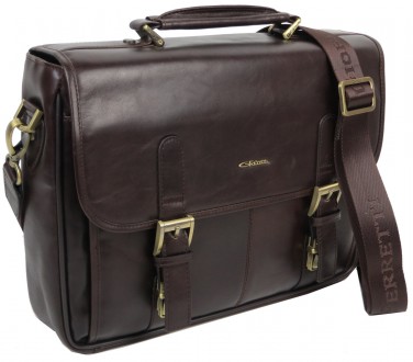 Мужской деловой портфель из натуральной кожи Giorgio Ferretti коричневый 
EF009 . . фото 2