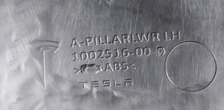 Облицовка порога стойки А нижняя левая (с повреждениями) Tesla model S, model S . . фото 5