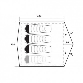 Палатка для 3-4 человек с классической конструкцией и тамбуром, подходит как для. . фото 4