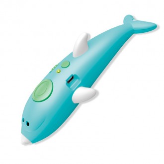 Аккумуляторная 3D ручка 9903 дельфин детская с трафаретами для рисования 8 цвето. . фото 2