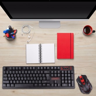 Беспроводная игровая клавиатура и мышь UKC HK-6500
Стильный удобный комплект HK-. . фото 7