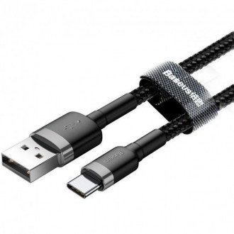 Описание Кабеля BASEUS CATKLF-BG1 Сafule USB-USB Type-C 3A, 1м, черного
Кабель B. . фото 4
