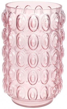Стеклянная ваза для цветов, настольная.
 Размер: 30х19см.
 Нежно-розовое стекло.. . фото 2