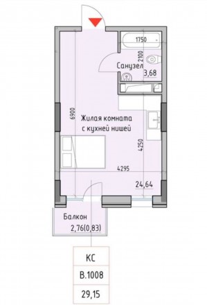 Смарт квартира в ЖК Простір на Радісній. Будинок зданий. Загальна площа – 29,15 . . фото 10