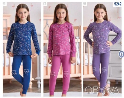 Пижама для девочки Арт 9242-149 Фиолетовый
Состав: 95% хлопок 5% эластан
Размеры. . фото 1
