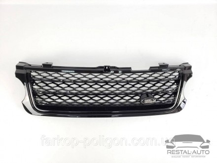 Решетка радиатора с жабрами Range Rover Vogue 2010-2012 г. (черная с серым)Матер. . фото 3