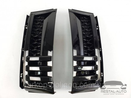 Решетка радиатора с жабрами Range Rover Vogue 2010-2012 г. (черная с серым)Матер. . фото 5