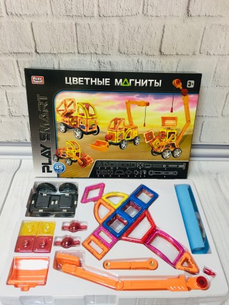 Магнитный конструктор PlaySmart арт. 2428
В набор входит 45 деталей. 
Играть с к. . фото 8