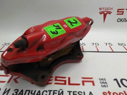 Суппорт тормозной задний левый красный PERFORMANCE Tesla model S, model S REST 6. . фото 2
