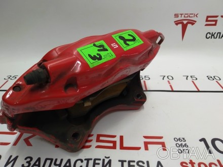 Суппорт тормозной задний левый красный PERFORMANCE Tesla model S, model S REST 6. . фото 1