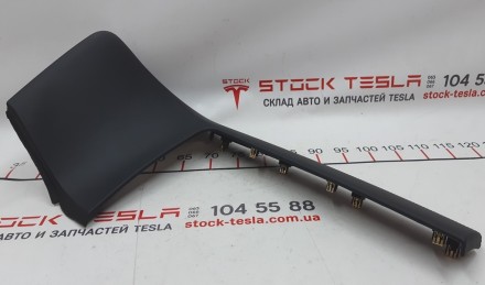 Накладка центральной панели нижняя правая (NAPPA GRAIN BLACK PVC) Tesla model X . . фото 3