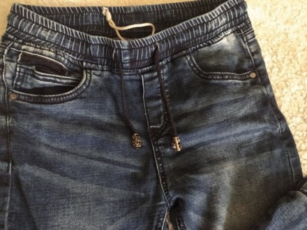 Джеггинсы джинсовые стрейчевые на резинках внизу, на девочек от 10 лет и дальше,. . фото 6