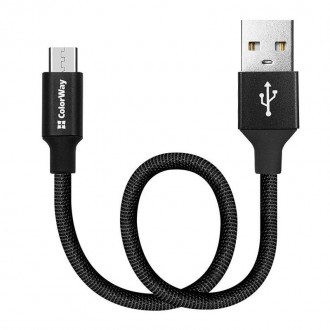 Кабель ColorWay USB-microUSB 2.4А, 0.25м, Black 
 
Отправка данного товара произ. . фото 4
