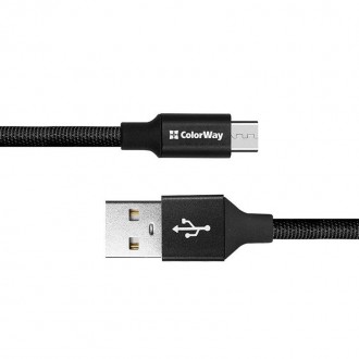Кабель ColorWay USB-microUSB 2.4А, 0.25м, Black 
 
Отправка данного товара произ. . фото 3