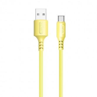 Кабель ColorWay USB-USB Type-C, soft silicone, 2.4А, 1м, Yellow 
 
Отправка данн. . фото 4