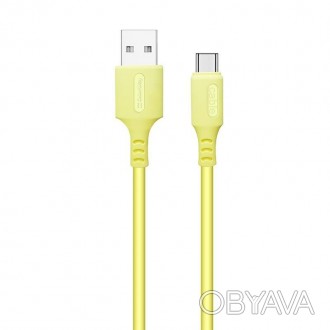 Кабель ColorWay USB-USB Type-C, soft silicone, 2.4А, 1м, Yellow 
 
Отправка данн. . фото 1