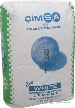 Продаємо цемент білий декоративний СIMSA М-600 СЕМ І 52.5 R виробництва Туреччин. . фото 1